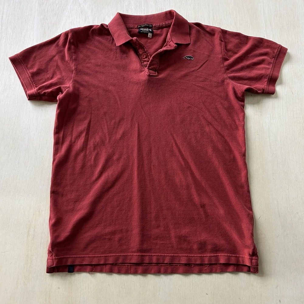 Jack & Jones Vintage Cloth Polo Shirt Mens XL Red Short Sleeve Cotton Casual